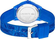 Lacoste Rider Teens 3H Quartz Watch – 36mm TR90 Case, Semi-Transparent Silicone Strap, Water Resistant 5ATM, Blue