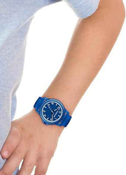Lacoste Rider Teens 3H Quartz Watch – 36mm TR90 Case, Semi-Transparent Silicone Strap, Water Resistant 5ATM, Blue
