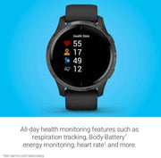 Garmin Venu GPS Smartwatch – Black | Bright AMOLED Touchscreen, Music, Fitness & Health Tracking, Pulse Ox, Animated Workouts