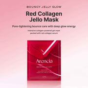 ARENCIA Red Collagen Jello Mask – Firming Gel Sheet Mask with Peptides & Niacinamide for Glowing, Youthful Skin