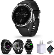 Garmin D2 Air X10 Aviator GPS Smartwatch with Call, Text, Aviation Weather, Health & Wellness Features – Black + USB Wall Charger & Cleaning Cloth