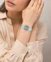 Lacoste Parisienne Women’s 3H Quartz Watch – Stainless Steel Bracelet, Green Dial, Elegant Classic Timepiece, 30mm