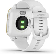 Garmin Venu Sq GPS Smartwatch – Bright Touchscreen, Up to 6 Days Battery Life, Light Gold & White