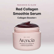 ARENCIA Red Collagen Jello Skin Trio – Rosehip Cleanser + Overnight Glow Mask + Red Smoothie Serum for Poreless, Radiant Skin