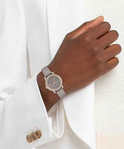 Lacoste.12.12 Swift Women’s Quartz Watch – 26mm Aluminum Case, Leather Strap, Petit Piqué Dial, Water Resistant, Taupe
