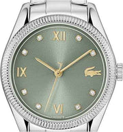 Lacoste Parisienne Women’s 3H Quartz Watch – Stainless Steel Bracelet, Green Dial, Elegant Classic Timepiece, 30mm