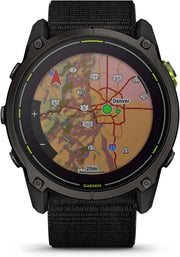 Garmin Enduro 3 Solar Sapphire – Ultraperformance GPS Smartwatch with 90-Day Battery Life, Detailed Mapping, Built-in LED Flashlight – Carbon Gray DLC Titanium with Black Ultrafit Nylon Strap Bundle