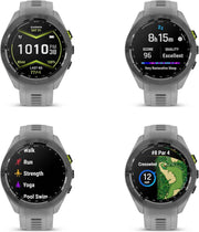 Garmin Approach S70 42mm Golf GPS Smartwatch – Lightweight AMOLED Display, Preloaded Courses, 24/7 Health Monitoring – Gray with Earbuds Bundle