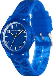 Lacoste Rider Teens 3H Quartz Watch – 36mm TR90 Case, Semi-Transparent Silicone Strap, Water Resistant 5ATM, Blue
