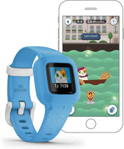 Garmin vivofit jr. 3 Kids Fitness Tracker – Swim-Friendly Activity Tracker with Interactive App, Sleep & Step Monitoring, 1-Year Battery Life, Blue Stars