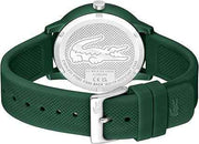 Lacoste 12.12 Move Men’s Quartz Watch – Matte Green Aluminium Case, Petit Piqué Textured Dial & Silicone Strap – 42mm Sporty Fashion Timepiece