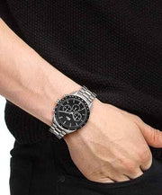 Lacoste Boston Men’s Chronograph Watch – 42mm Stainless Steel, Tachymeter Bezel, Water Resistant 5ATM, Quartz Movement
