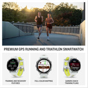 Garmin Forerunner 970 GPS Running Smartwatch – Titanium with Whitestone Case & Amp Yellow Band, Fitness & Training Bundle with Power Bank
