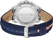 Lacoste Toronga Men’s Multifunction Watch – 44mm Stainless Steel Case, Navy Dial, Multicolor Nylon Strap, Quartz Movement, Water Resistant 50M