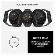 Garmin tactix® 8 Solar – 51 mm Elite Tactical GPS Smartwatch, Sapphire Solar Display, Titanium Bezel, Applied Ballistics Elite™ Solver