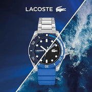 Lacoste Finn Men’s 3H Quartz Watch – Nautical-Inspired Diver Style with Recycled Ocean Waste Bezel, Water Resistant 50M