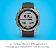 Garmin fenix 7 Adventure Smartwatch – Rugged GPS Outdoor Watch with Touchscreen & Wellness Features, Silver with Graphite Band