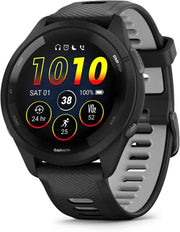 Garmin Forerunner 265 Running Smartwatch – Black & Powder Gray, AMOLED Display, Advanced Training Metrics, GPS & Recovery Insights