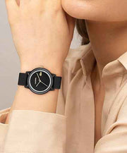 Lacoste 12.12 Go Women’s Aluminium Quartz Watch – Black Dial, Silicone Strap, Elegant & Sporty 35mm Timepiece