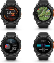 Garmin fēnix 8 – 51mm AMOLED Premium Multisport GPS Smartwatch with LED Flashlight & Health Tracking (Slate Gray / Black Silicone Band)