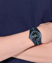 Lacoste Reno Men’s 3H Quartz Watch – 42mm Sporty Skeleton Dial, Blue Silicone Strap, Water Resistant 5ATM