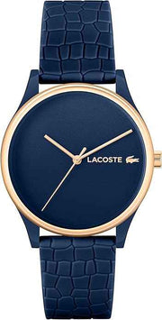 Lacoste Crocodelle Women’s Quartz Watch – Minimalist Chic, Crocodile-Textured Silicone Strap, TR90 Case, Durable Mineral Crystal