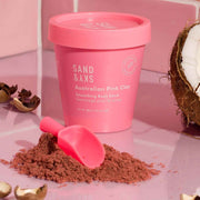 Sand & Sky Pink Clay Exfoliating Body Scrub – Brightening Body Polish with Macadamia Oil, 6.8 oz