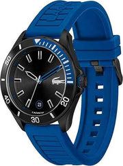 Lacoste Tiebreaker Men’s Quartz Watch – Black Stainless Steel Case, Sporty Dial & Silicone Strap (43mm)
