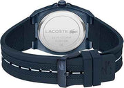 Lacoste Reno Men’s 3H Quartz Watch – 42mm Sporty Skeleton Dial, Blue Silicone Strap, Water Resistant 5ATM