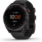 Garmin Approach S42 GPS Golf Smartwatch – Gunmetal Ceramic Bezel with Black Silicone Band