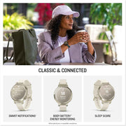 Garmin Lily® 2 Active Smartwatch – Stylish Design, Built-in GPS, Up to 9 Days Battery, Lunar Gold with Bone Silicone Band