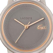 Lacoste.12.12 Swift Women’s Quartz Watch – 26mm Aluminum Case, Leather Strap, Petit Piqué Dial, Water Resistant, Taupe