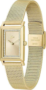 Lacoste Catherine Women’s Quartz Watch – Rectangular Ultra-Slim Design, Stainless Steel, Elegant Dress Timepiece
