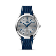 Omega Seamaster Aqua Terra 41mm Men’s Watch 220.12.41.21.06.001 – Swiss Automatic, Blue Rubber Strap, Elegant Dive Watch