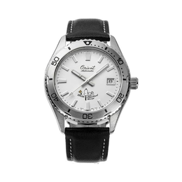 Orient Peanuts 75th Anniversary Men’s Diver Watch – 39.9mm, White Dial, Leather Strap, 200m Water Resistant