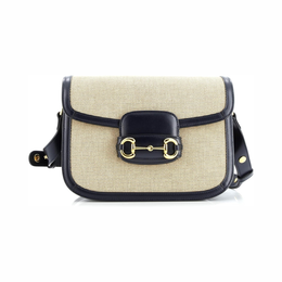 Gucci Pre-Loved Horsebit 1955 Small Shoulder Bag – Blue Canvas & Leather