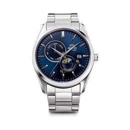 Orient Contemporary Sun & Moon Men’s Mechanical Watch – Self-Winding/Hand-Winding, Navy, Black, White