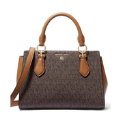 Michael Kors Marilyn Crossbody Bag – Black Signature Canvas with Gold-Tone Hardware