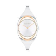 Calvin Klein CK Elation Women’s Quartz Watch – Minimalistic Two-Tone Bangle Timepiece