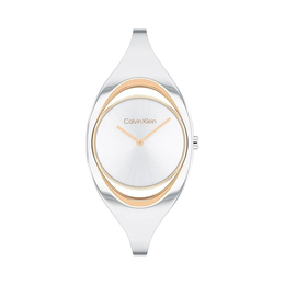 Calvin Klein CK Elation Women’s Quartz Watch – Minimalistic Two-Tone Bangle Timepiece