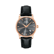 MIDO Baroncelli Swiss Automatic Men’s Watch – Grey Dial, 38 mm Rose-Gold PVD Case | M86003134