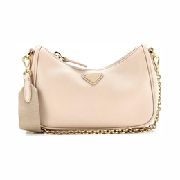 Prada Pre-Loved Convertible Shoulder Bag in Neutral Saffiano Leather – Mini (Model 357215/30)