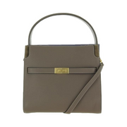 Tory Burch Clam Shell Small Lee Radziwill Double Bag – Luxury Leather Snap Closure Handbag