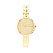 Calvin Klein Women’s Contemporary Elegance Quartz Watch – 28mm Gold-Plated Bangle & Link Bracelet