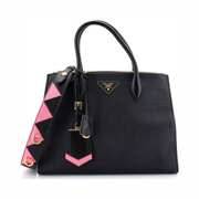 Pre-Loved Prada Paradigme Medium Tote Bag – Black Saffiano Leather Designer Handbag