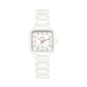 Rado True Square 29.2mm Ladies Watch – White Dial with Gold Indexes, Date Display, Swiss Automatic