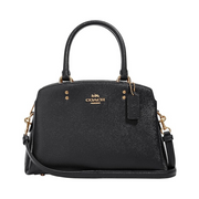 Coach Mini Lillie Unisex Carryall – Crossgrain Leather Structured Handbag with Detachable Strap