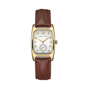 Hamilton American Classic Boulton Quartz Watch – Swiss Made, 27mm x 31.6mm Stainless Steel, White Dial, Brown Leather Strap