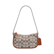 Coach Swinger 20 – Signature Jacquard & Glovetanned Leather Flap Crossbody in Crystal