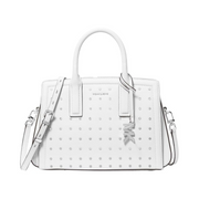 Michael Kors Women’s Laila Small Satchel – Leather Designer Handbag with Studs & Crossbody Strap